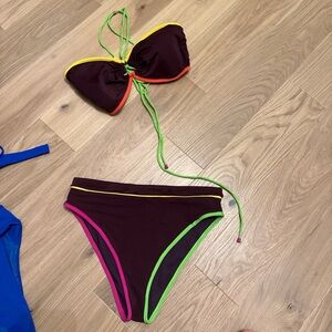 Colorful Bikini Set with Neon Accents